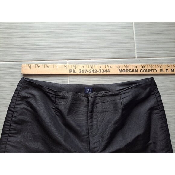 GAP Silk Women's Black Tapered Ankle Pants Size 8 Luxury Minimalist Academia - Picture 8 of 11